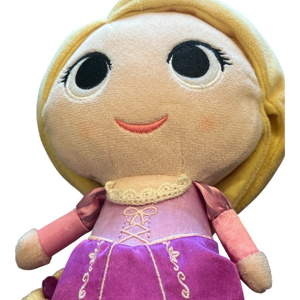 DISNEY FUNKO Plush Princess Rapunzel Tangled Soft Doll Pink & Purple Dress 8"